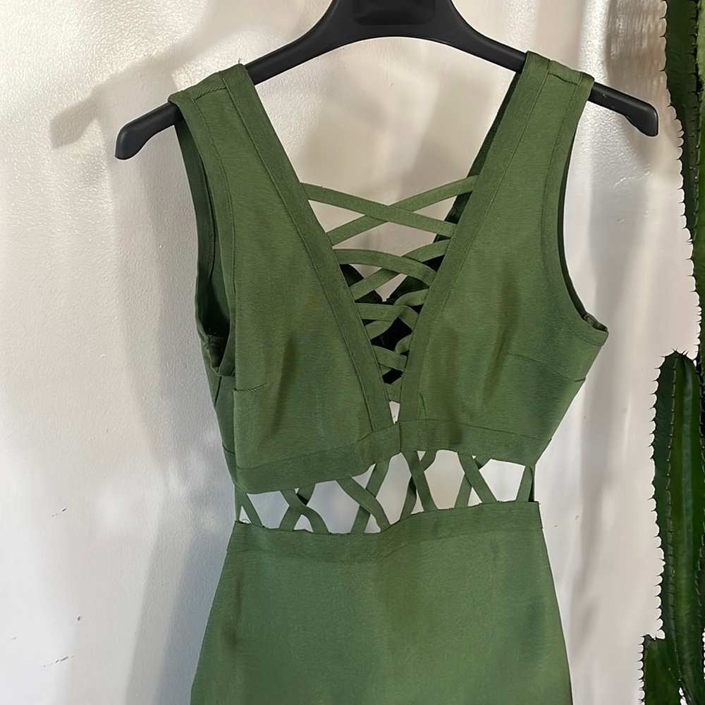 Olive Green Bandage dress